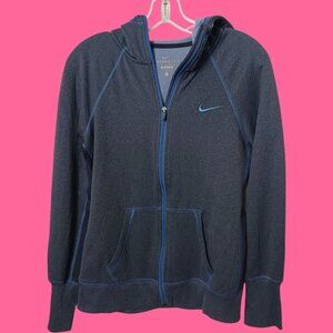 Nike Therma-Fit Womens Full-Zip Hoodie Blue Medium
